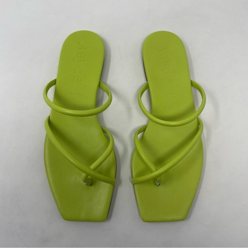 Aeyde Mina Strappy Leather Slide Sandals in Green - NWT - Picture 8 of 11